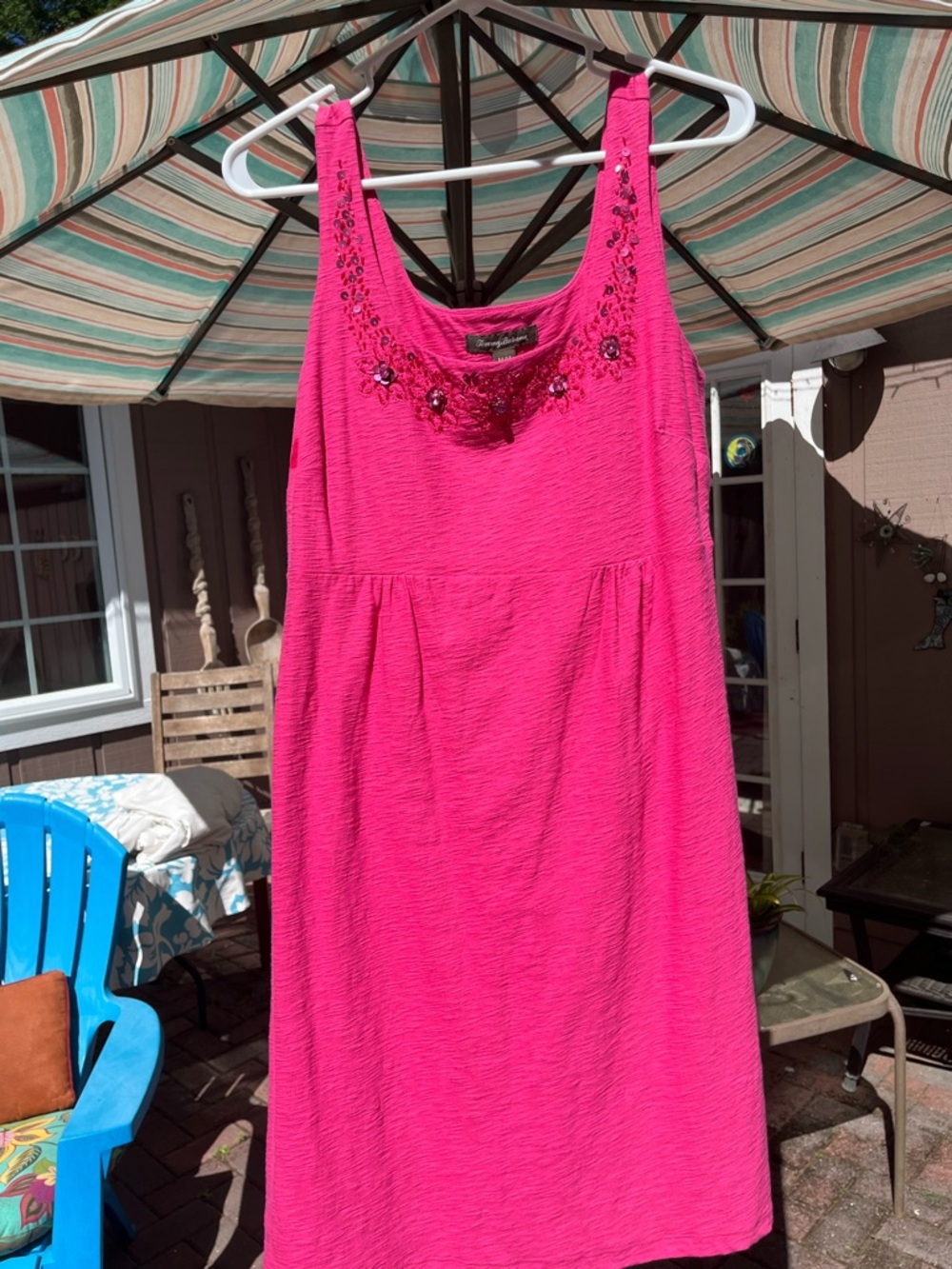 Tommy Bahama Pink Scoop-Neck Dress with sequins and sparkles!